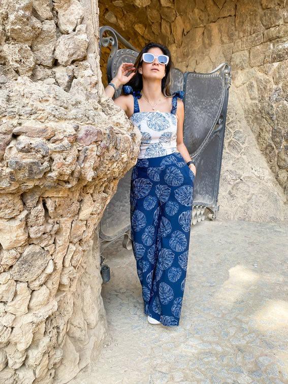 Toscana Set Navy & Blue Leaves