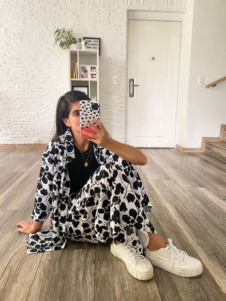 Set Flora Pants Black & White