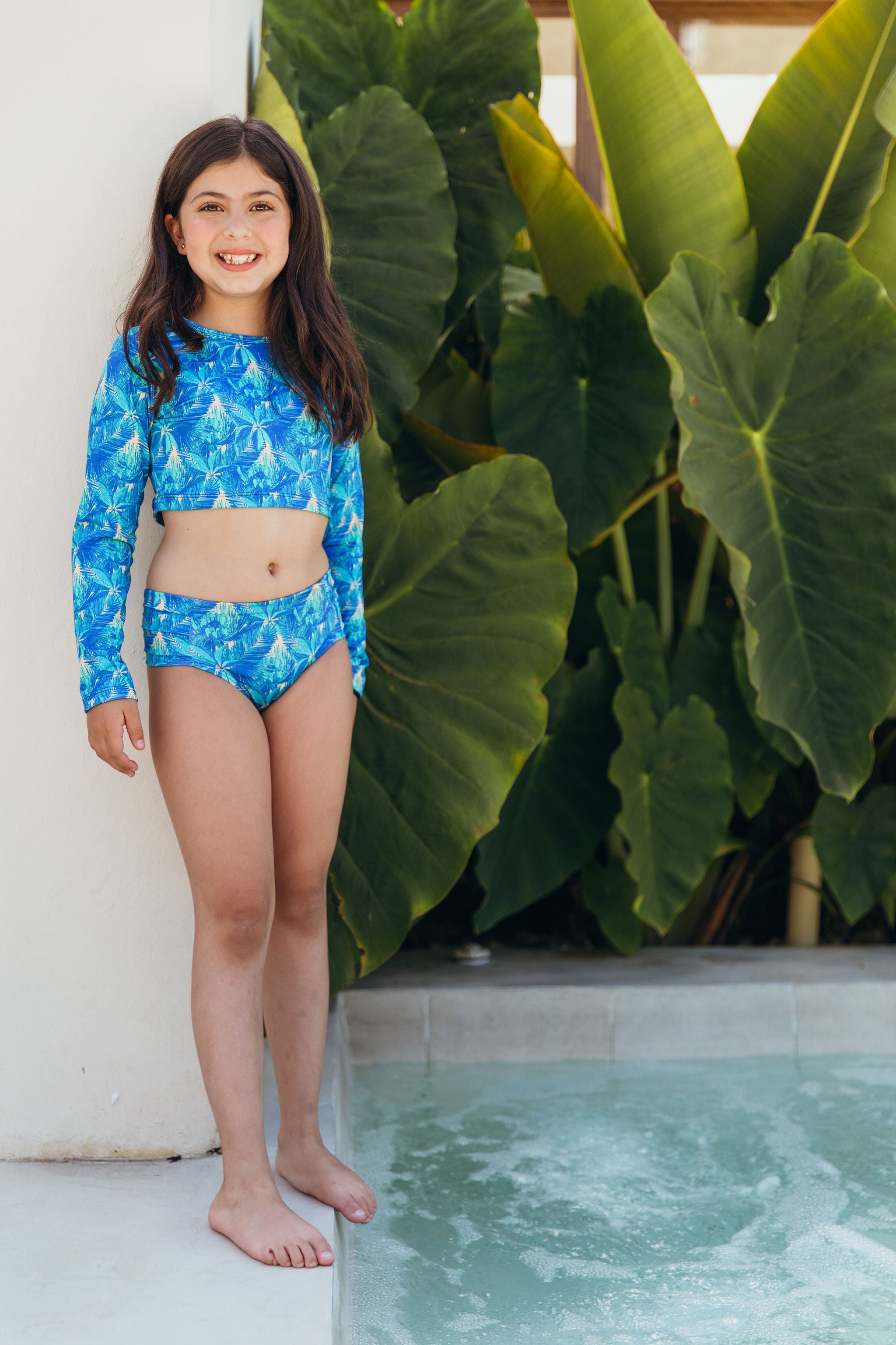 Luna Blue jungle Top & Tea Blue jungle Bottom