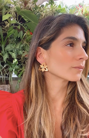 Flower Earrings with Emerald Murrina