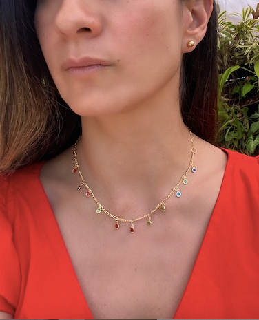 Choker colored crystals