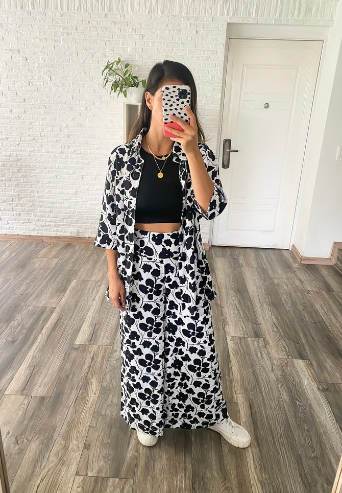 Set Flora Pants Black & White