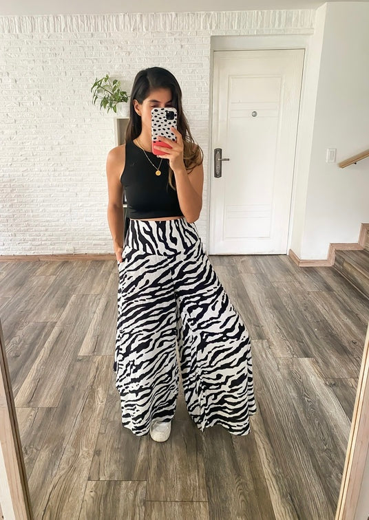 Zebra Palazo Pants